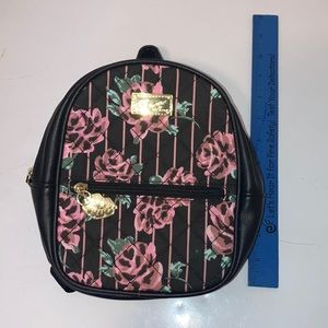Luv Betsey by Betsey Johnson mini backpack floral purse with front zipper